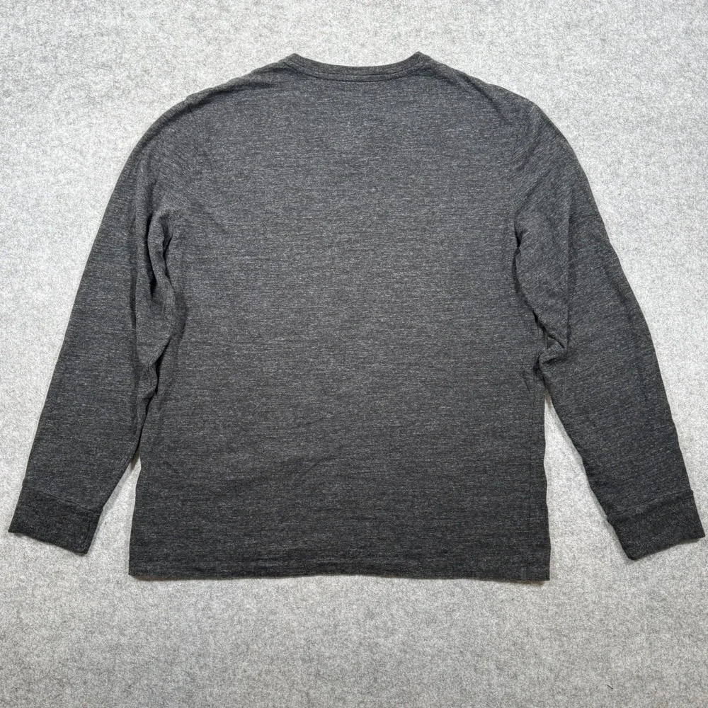 Polo Ralph Lauren Long Sleeve T-Shirt Mens Charcoal Large V-Neck Heathered Pony - Picture 3 of 9